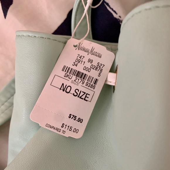 NWT Neiman Marcus Faux-Leather Drawstring Backpack - Picture 4 of 4